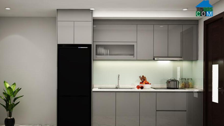 Tủ bếp một phía dạng chữ I thường sử dụng cho nhà có diện tích hạn chế, không nằm ở góc tường.